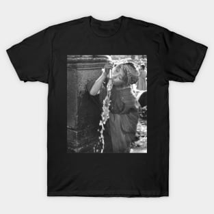 Girl Drinking water in Peru T-Shirt